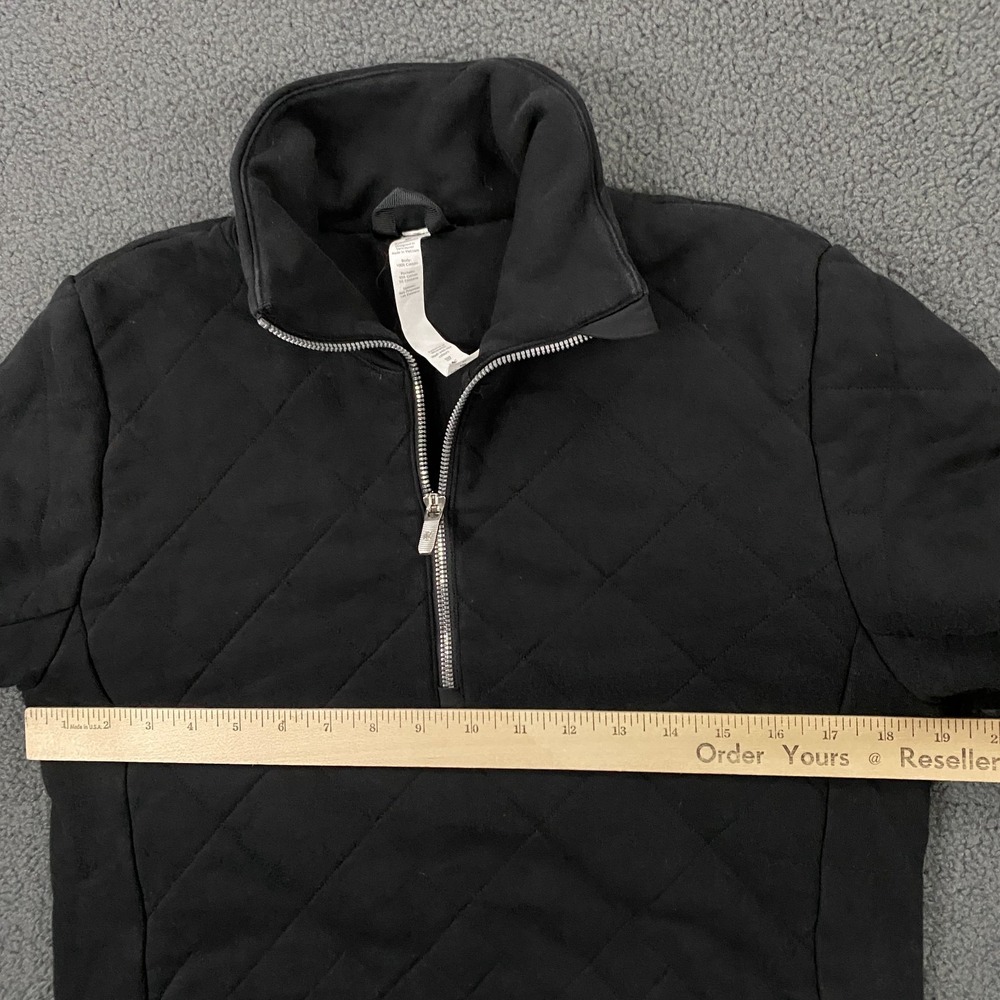 Lululemon Sweatshirt Womens size 6 Quilted 1/4 Zip Knit Soft Black - Picture 7 of 10